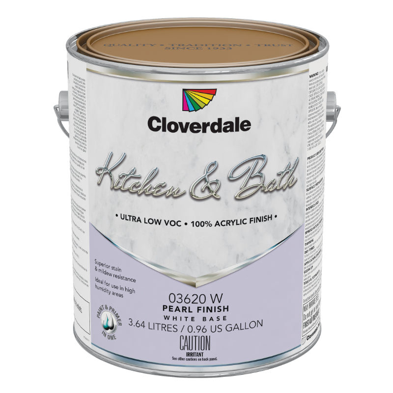 Cloverdale Paint Kitchen & Bath 100% Acrylic Latex Finish, Pearl
