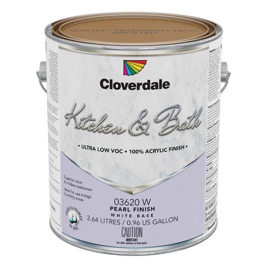 Cloverdale Paint Kitchen & Bath 100% Acrylic Latex Finish, Pearl