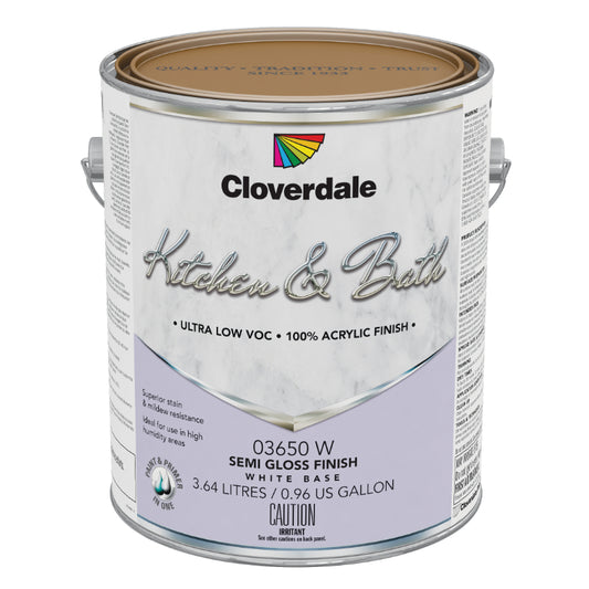 Cloverdale Paint Kitchen & Bath 100% Acrylic Latex Finish, Semi-Gloss