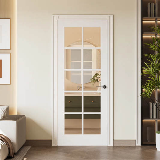 10 Lite Solid Clear Glass Door