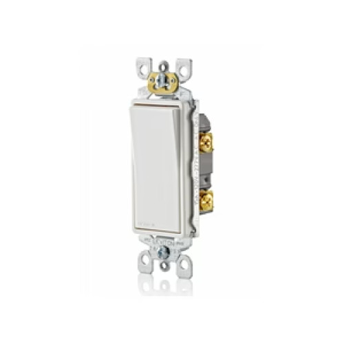 15 Amp Decora Single-Pole Switch Self-Grounding White - 5601-P2W