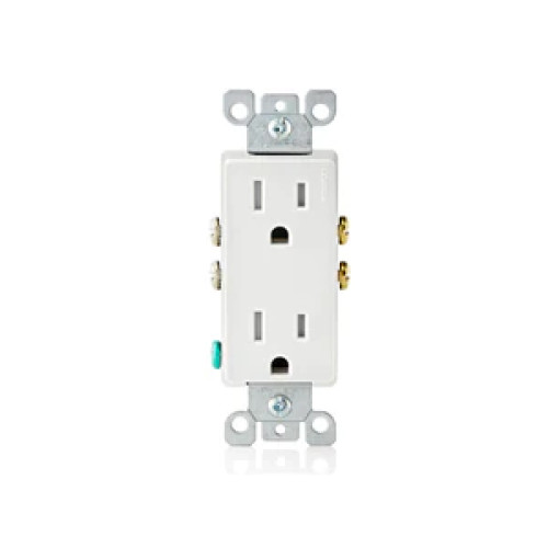 15 Amp Decora Tamper-Resistant Duplex Outlet Receptacle Grounding - T5325-W